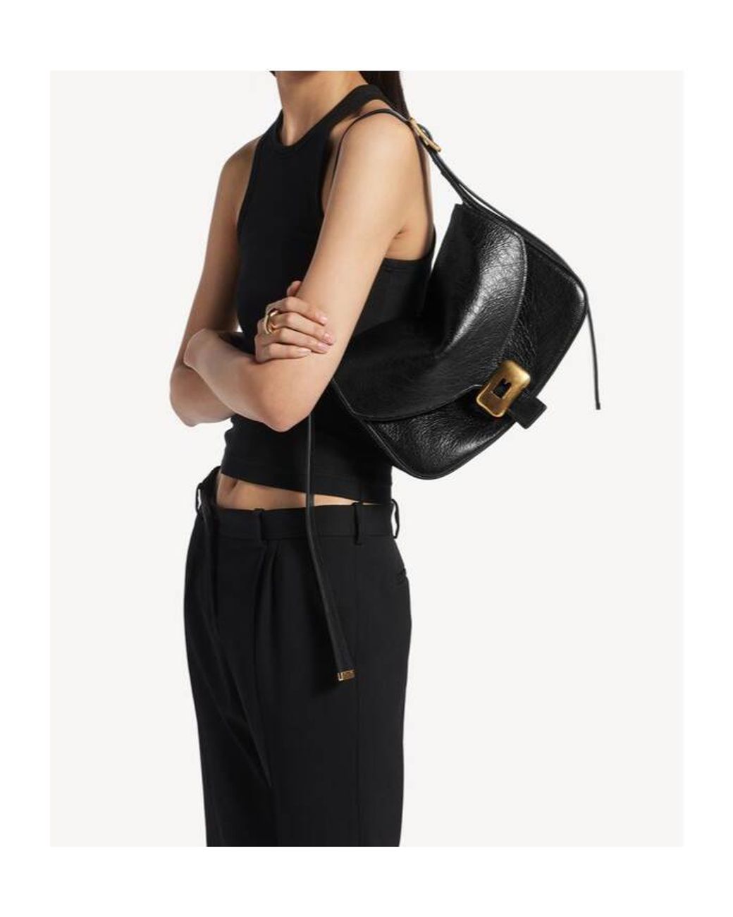 Balenciaga Black Clicca Medium Shoulder Bag
