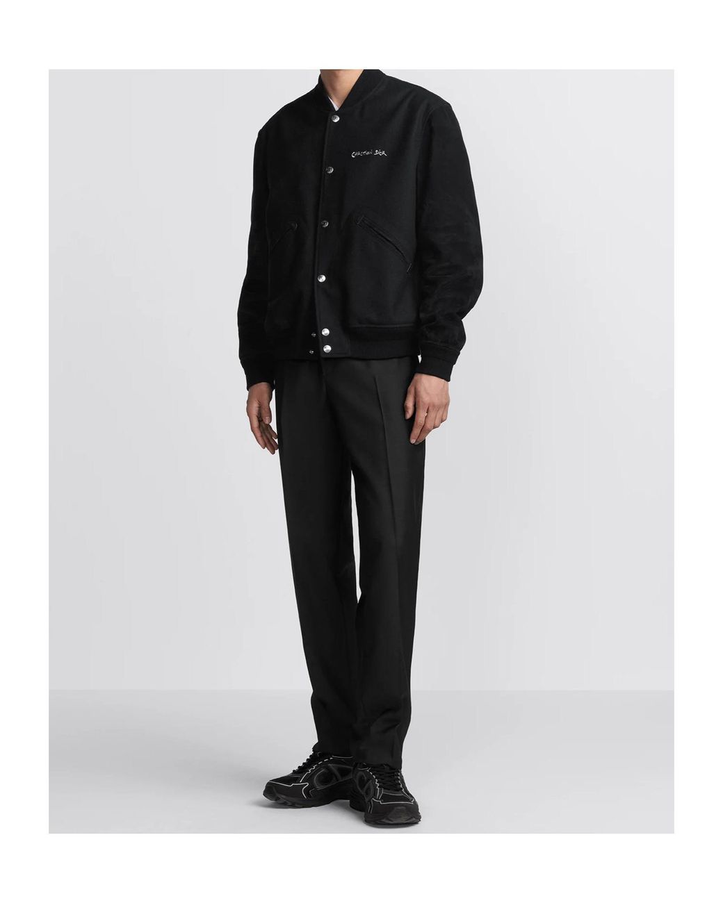 Dior Black Homme High Waisted Straight-Leg Pants for men