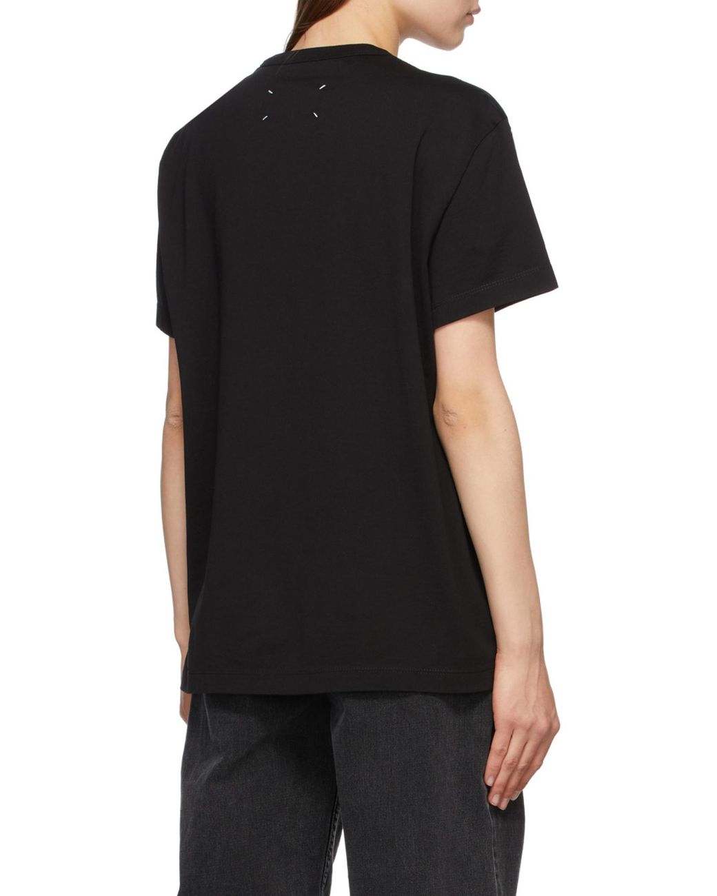 Maison Margiela Green Logo Embroidered Crewneck T-Shirt for men