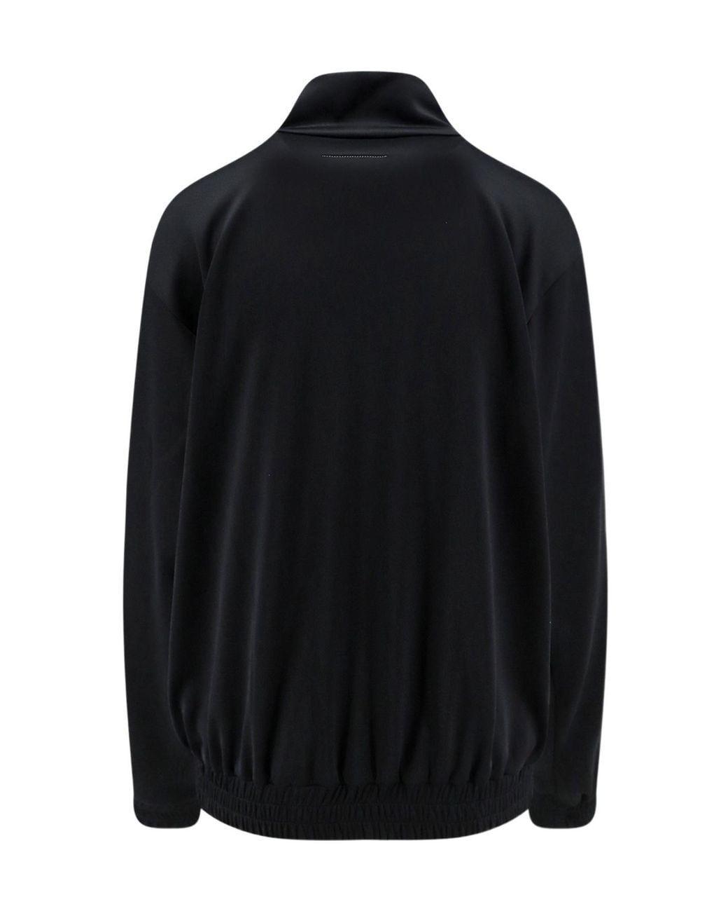 MM6 by Maison Margiela Black Logo Embroidered High-Neck Sweatshirt