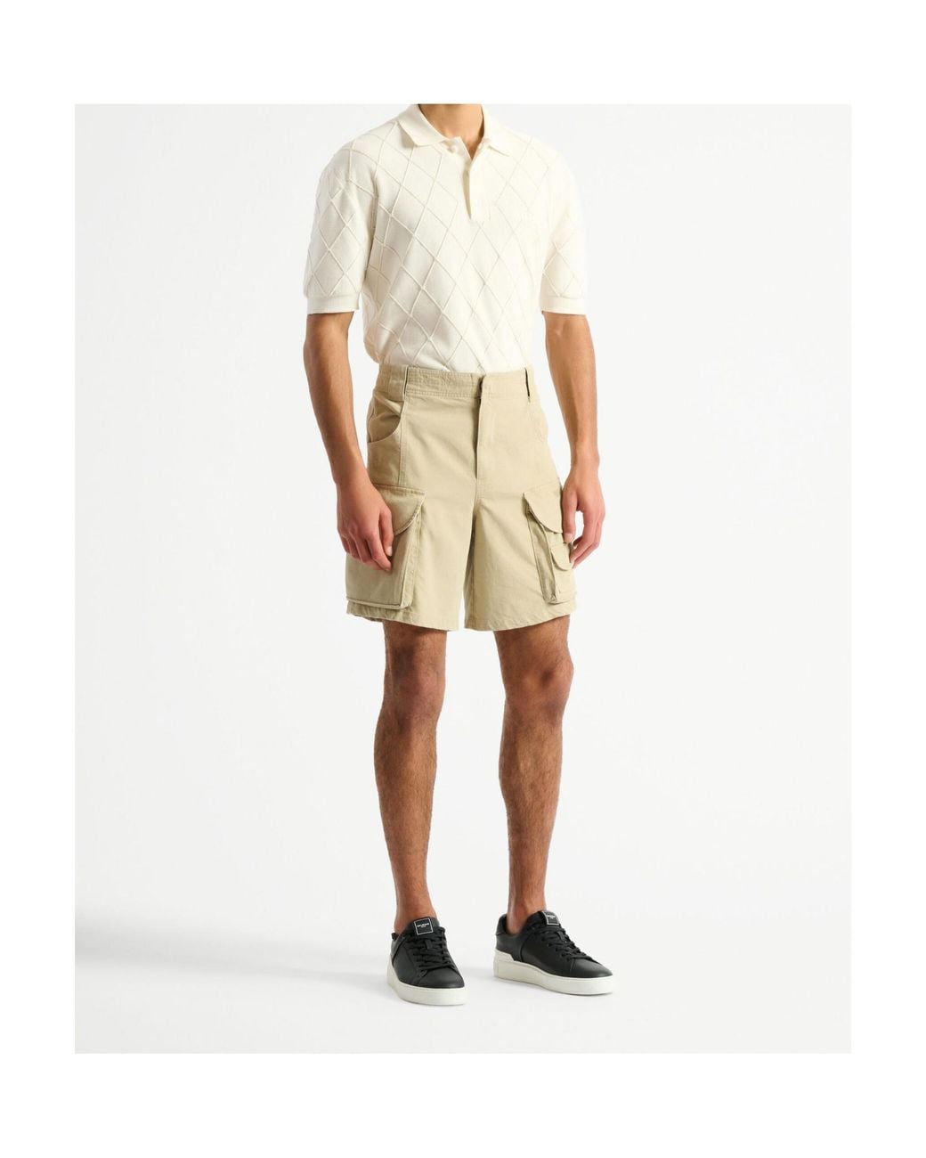 Balmain Natural Cargo Bermuda Shorts for men