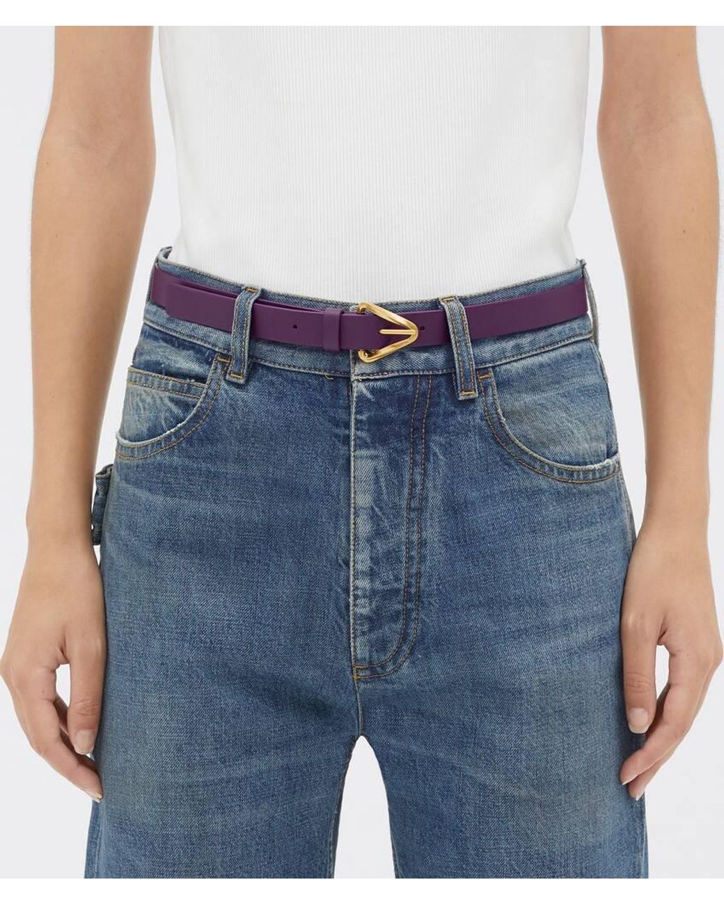 Bottega Veneta Purple Logo Belt