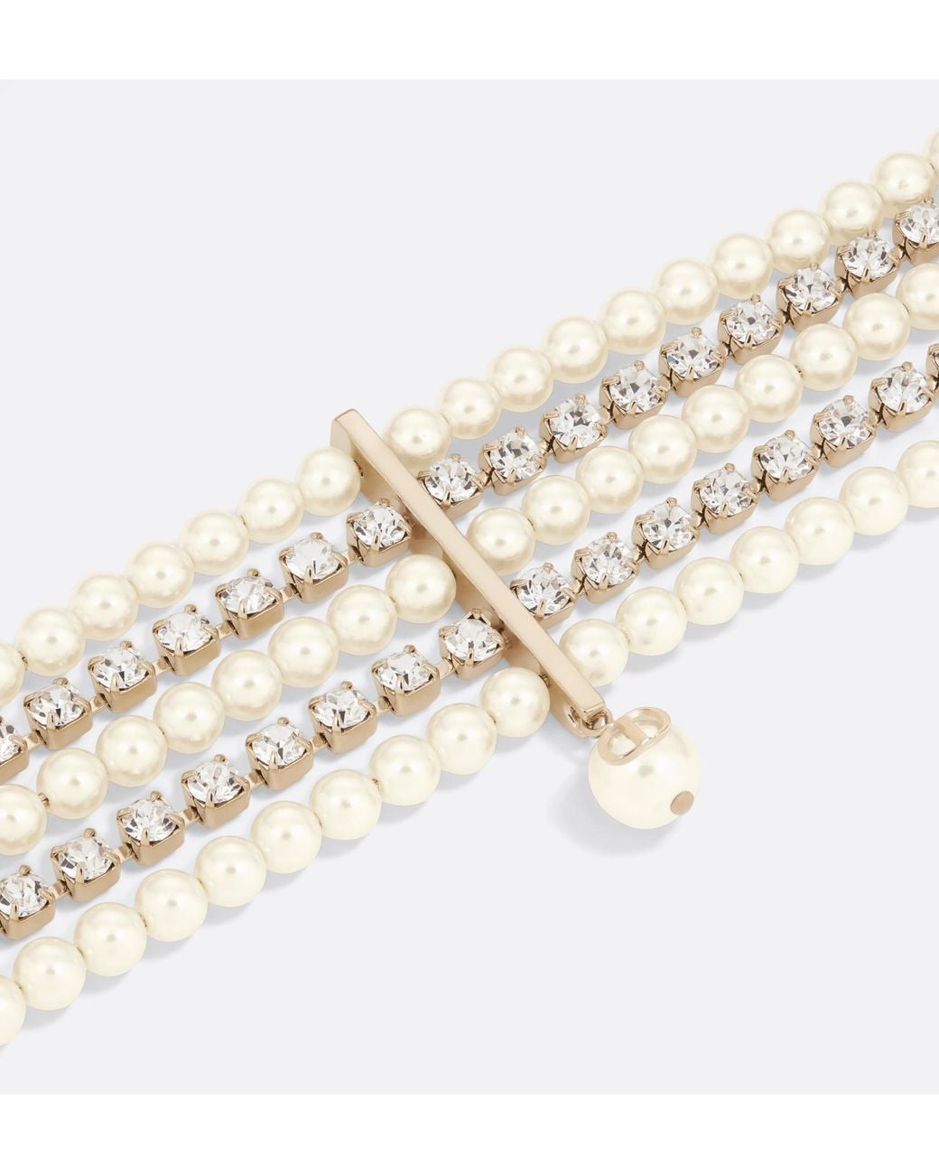 Dior White D-River Cuff Bracelet