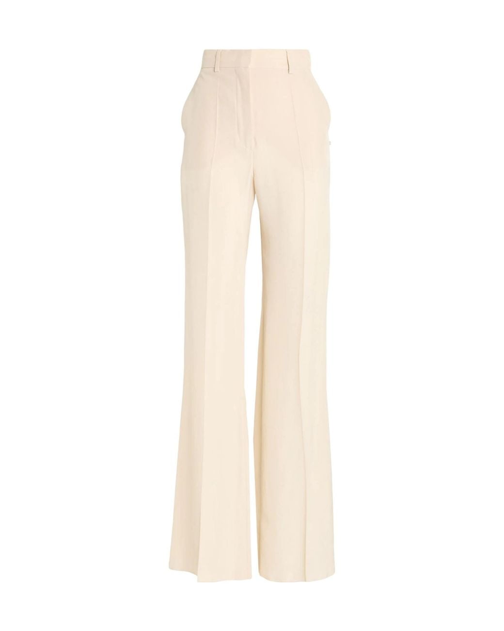 Sportmax Natural Minimalist Straight-Leg Trousers