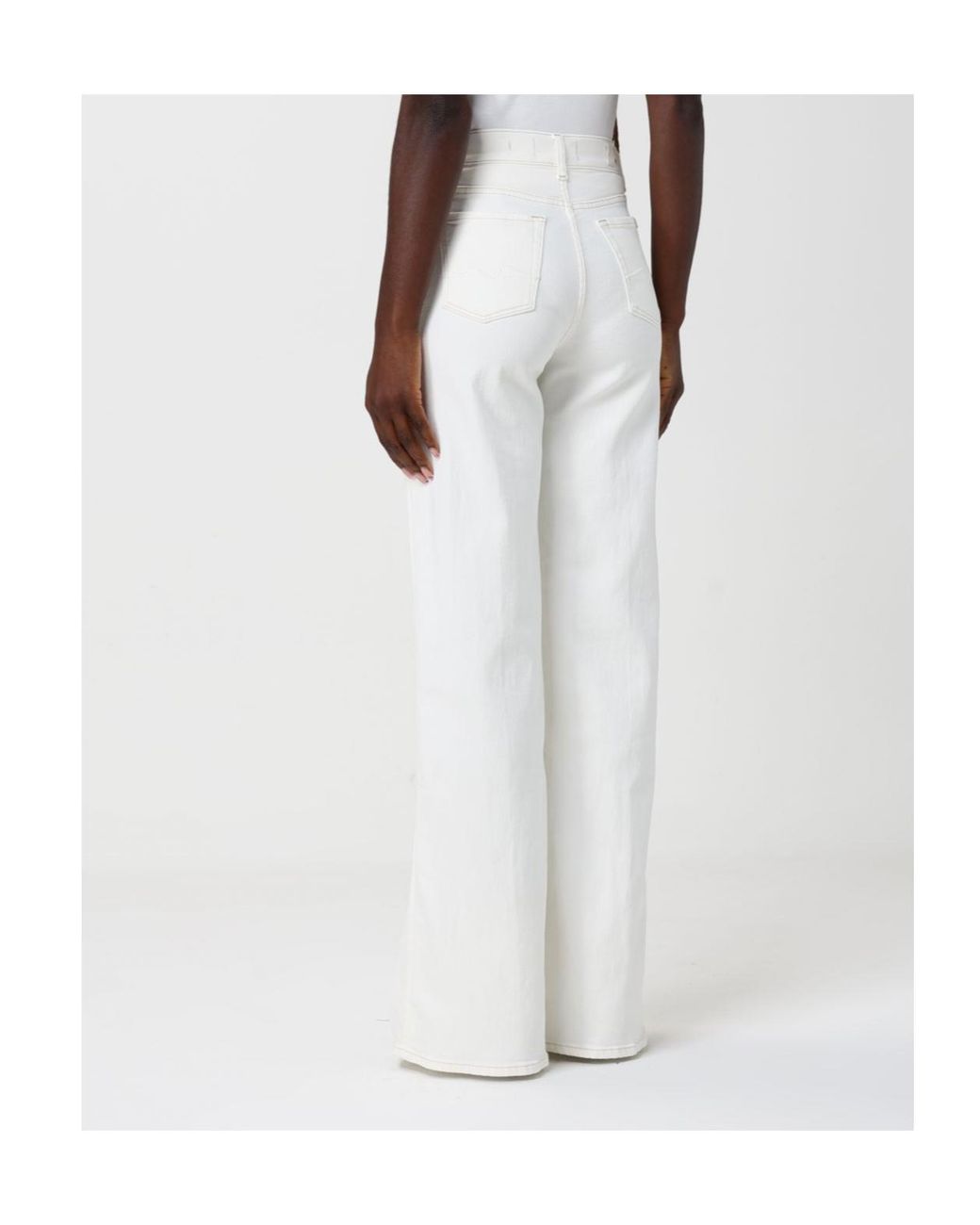 7 For All Mankind White Belt Loop Jeans