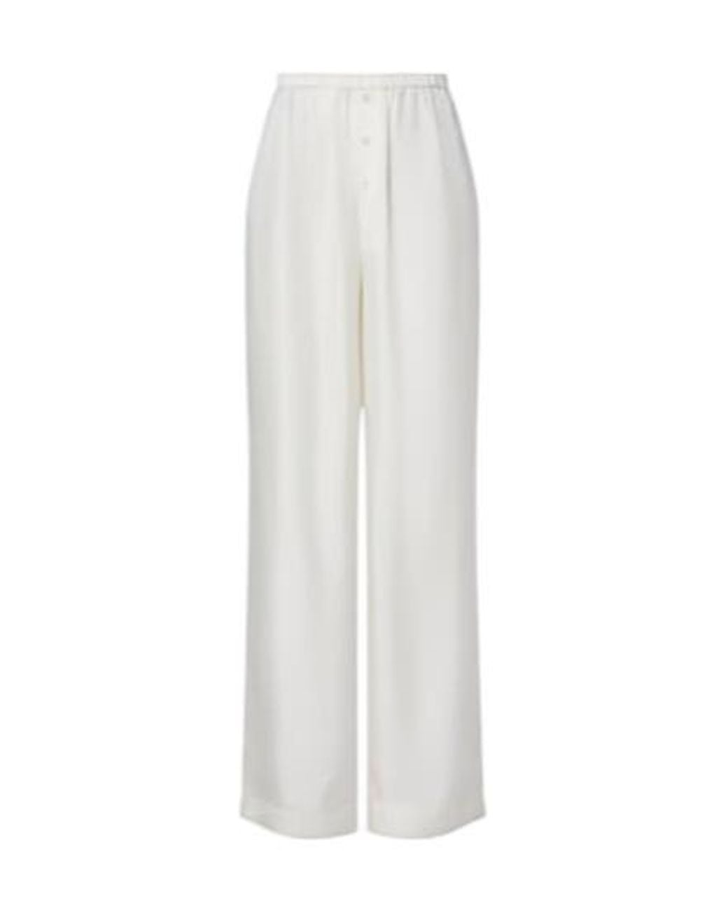 Rohe White Silk Wide-Leg Pants