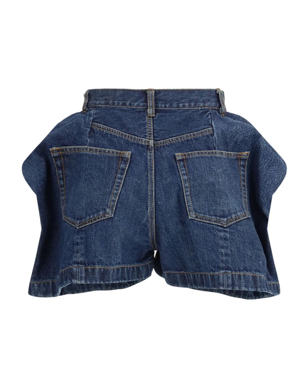 Sacai Blue Mid-Rise Denim Shorts