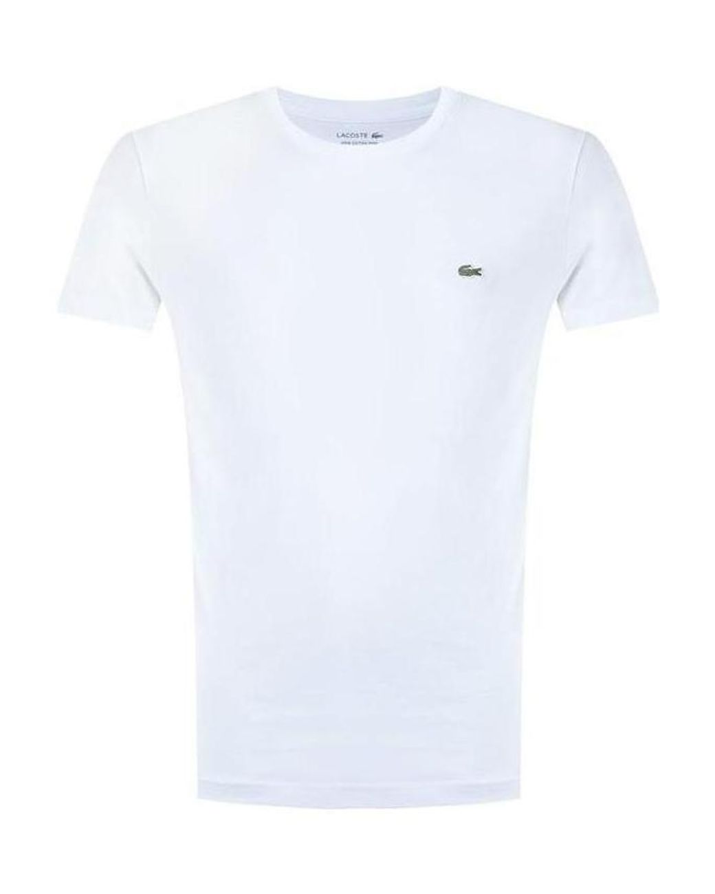 Lacoste White Logo Crew Neck T-Shirt for men