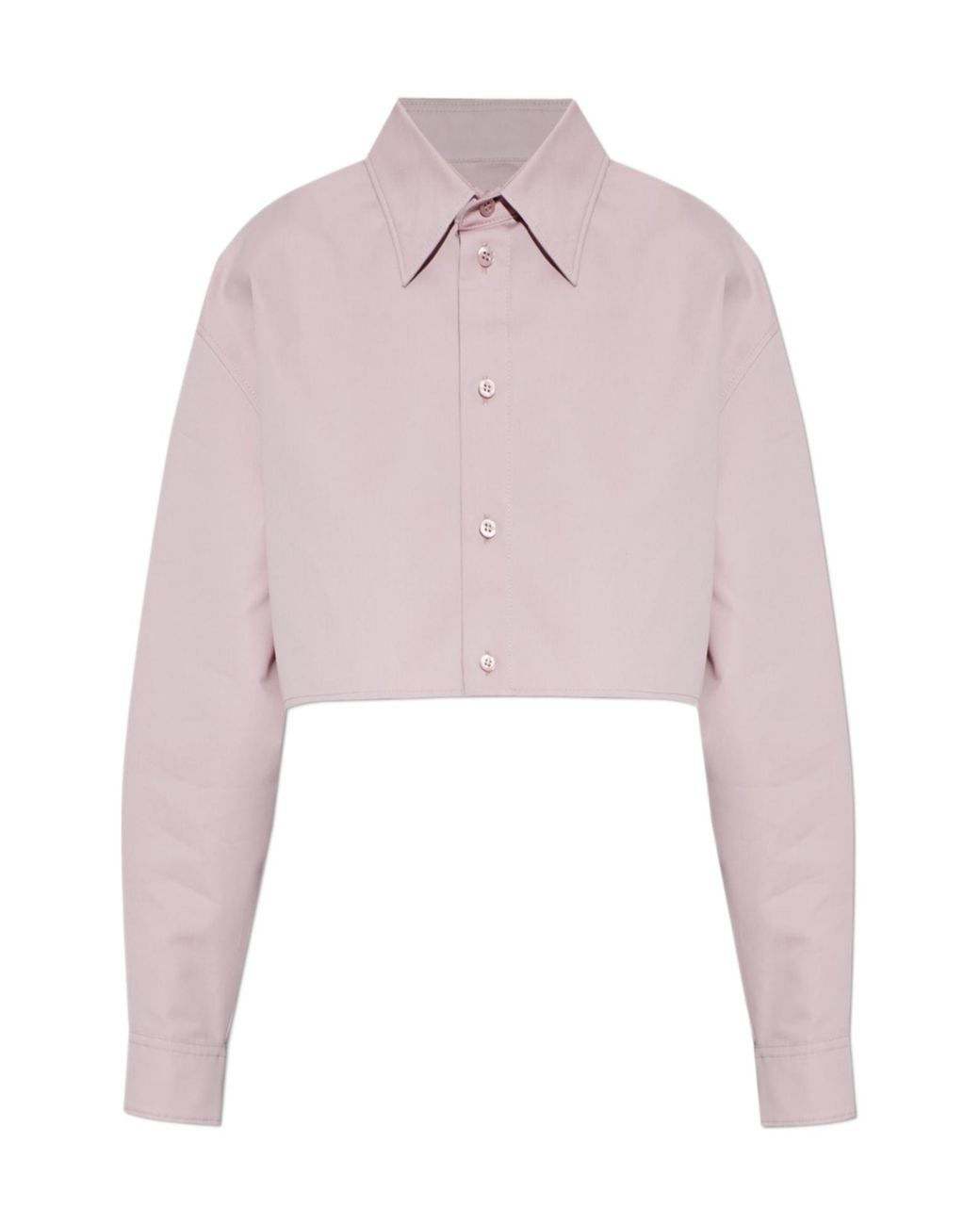 Balenciaga Pink Cropped Poplin Shirt