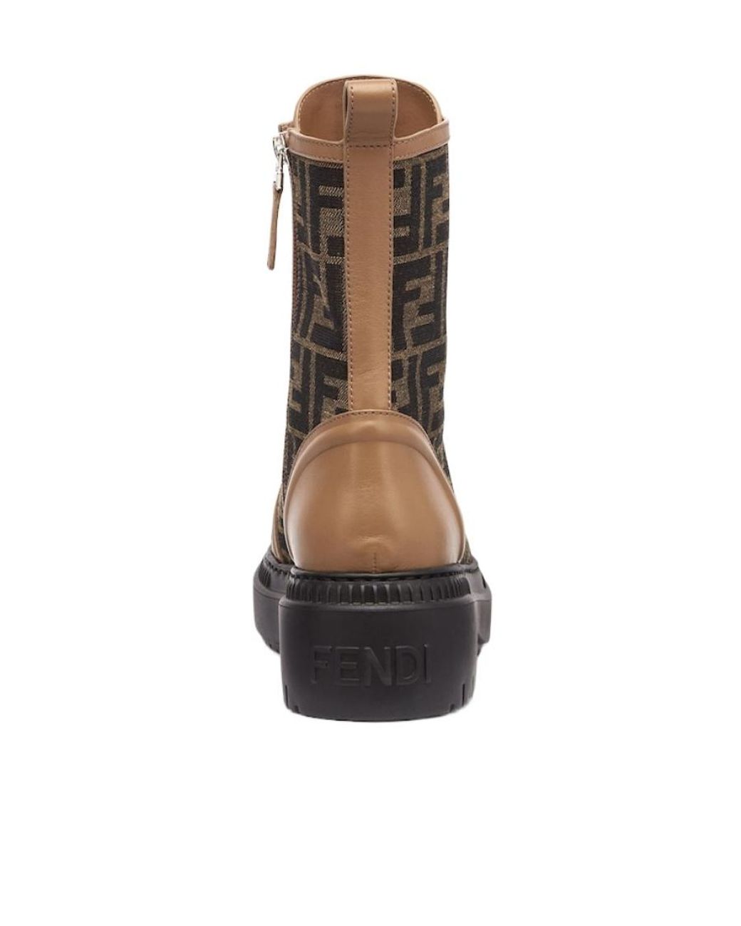 Fendi Brown Domino Lace-Up Combat Boots