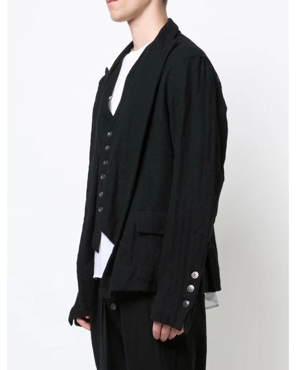 Greg Lauren Black Logo Blazer for men