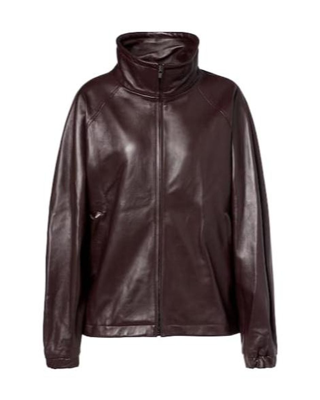Magda Butrym Brown Long-Sleeved Leather Jacket