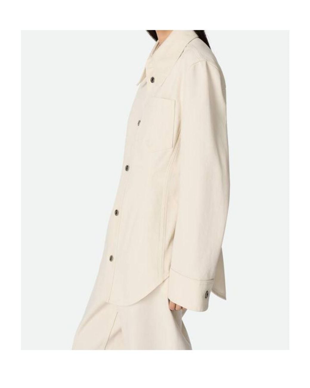 Bottega Veneta White Long Sleeved Denim Shirt
