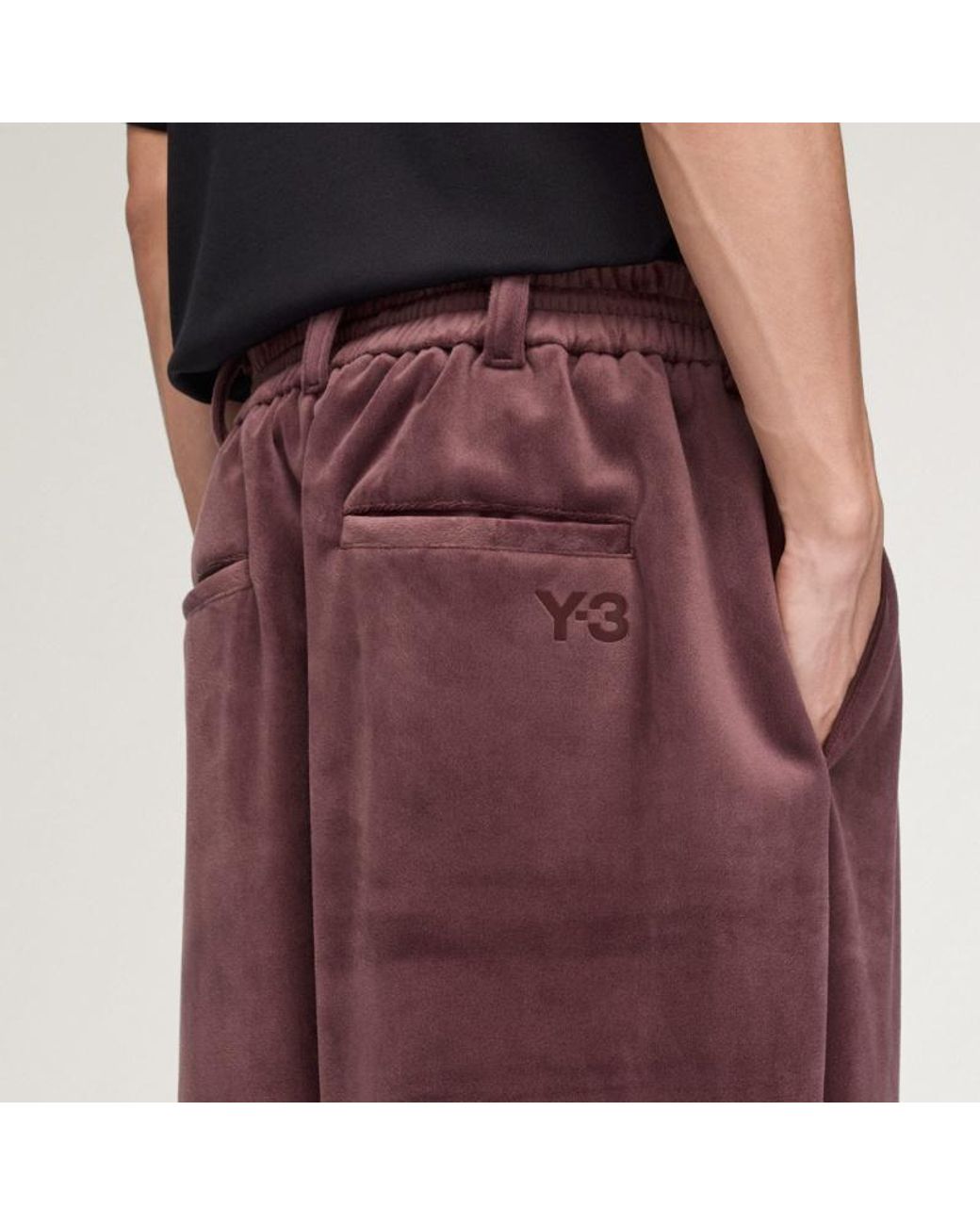Y-3 Purple Wide-Leg Drawstring Pants for men