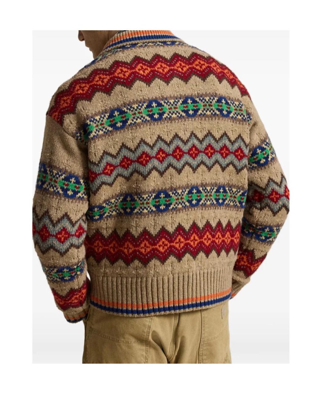 Polo Ralph Lauren Green Fair Isle Polo Knitted Sweater for men