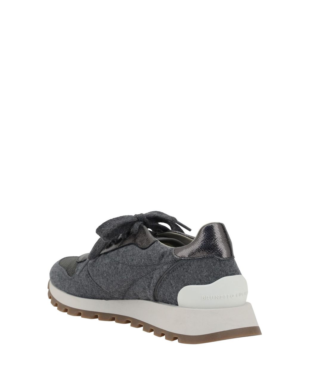 Brunello Cucinelli Gray Lace-Up Sneakers