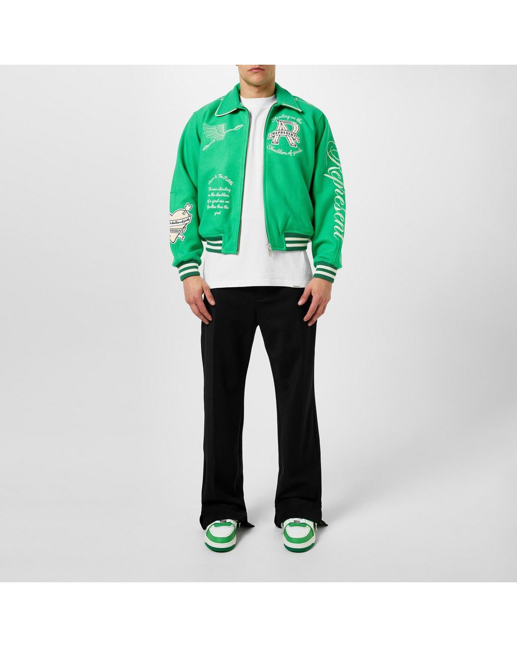 Represent Black Minimalist Trousers for men