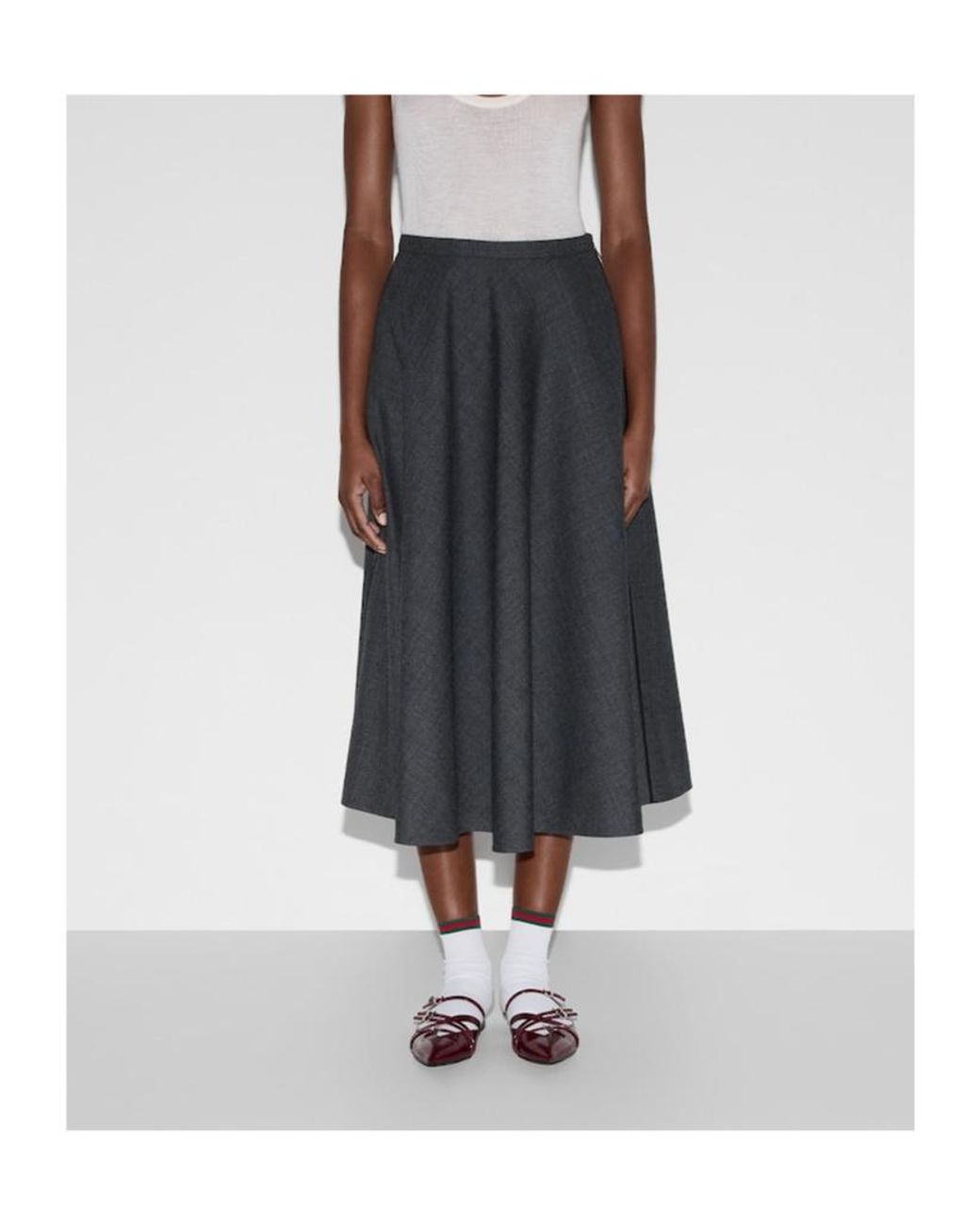 Gucci Black Pleated Skirt