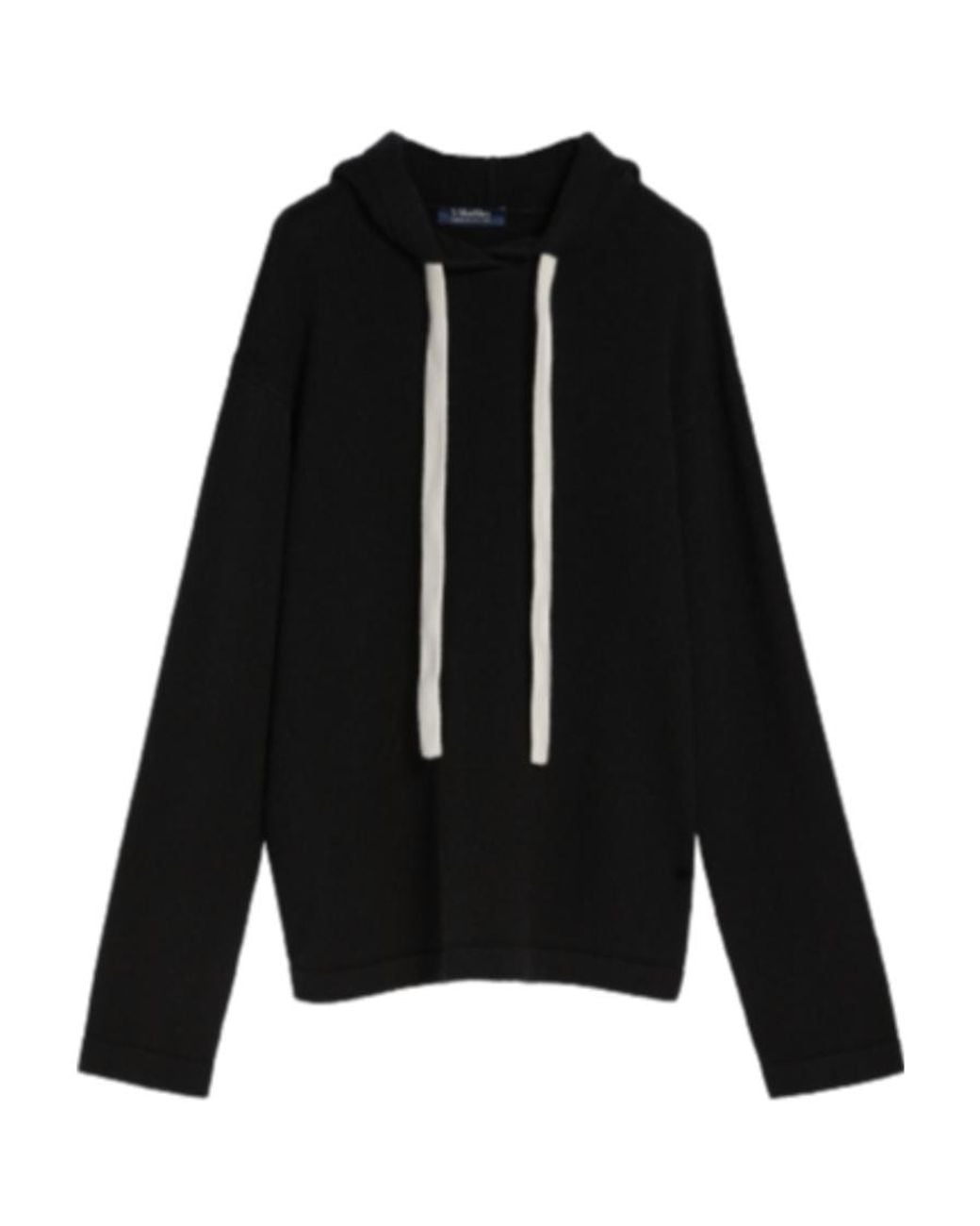 Max Mara Black Hooded Knit Pullover
