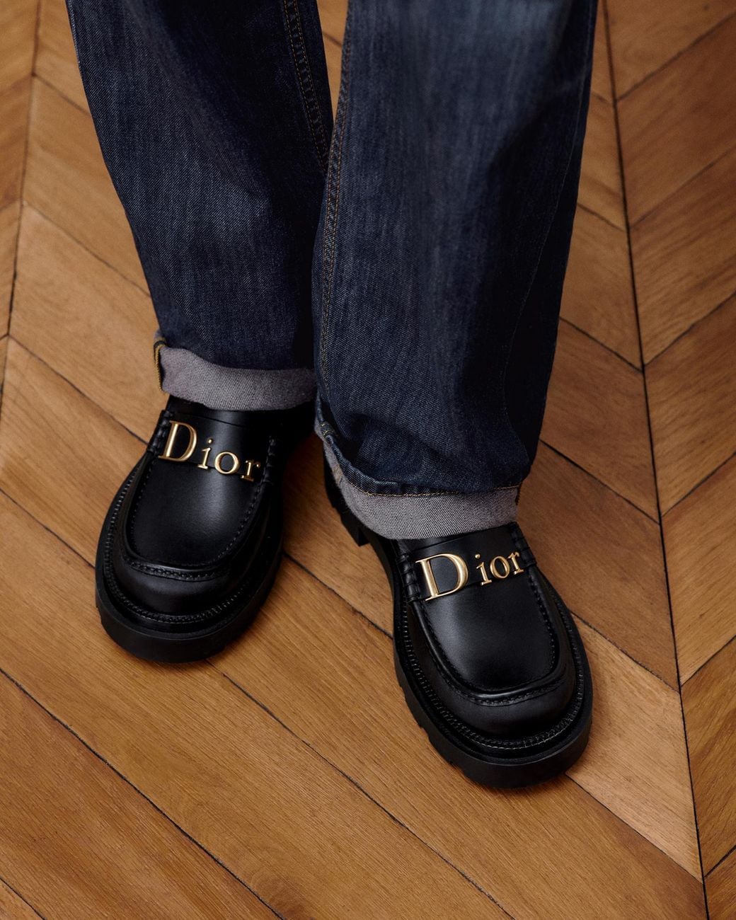 Dior Black Bolt Loafers