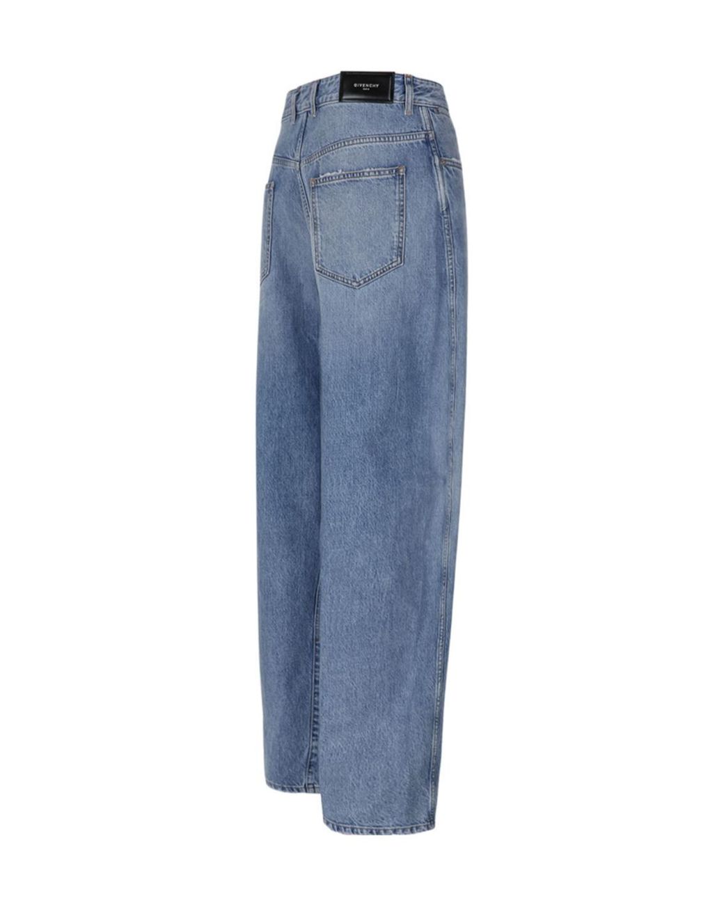 Givenchy Blue Logo Detailed Wide-Leg Jeans for men