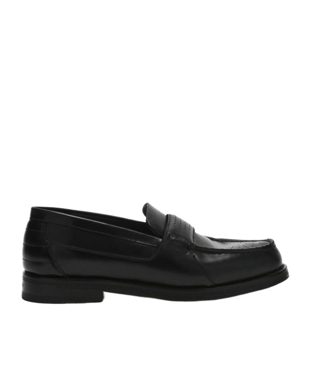 1989 STUDIO Black Perforated Loafers for men