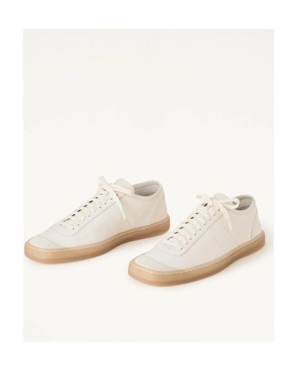 Lemaire White Linoleum Leather Sneakers