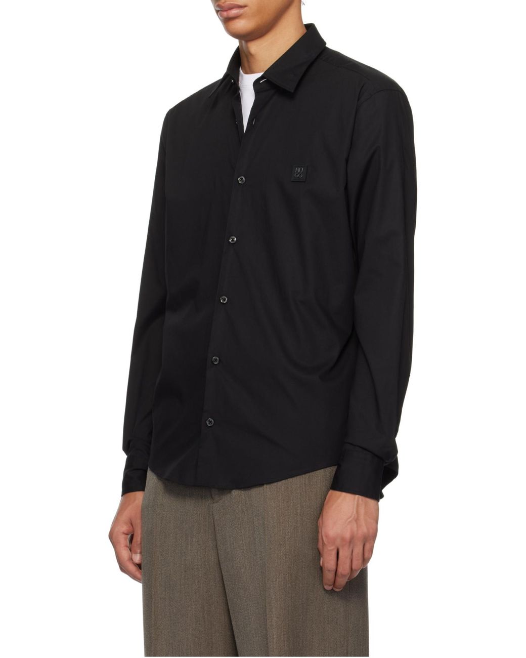 Boss Black Hugo Logo Patch Slim Fit Shirt for men