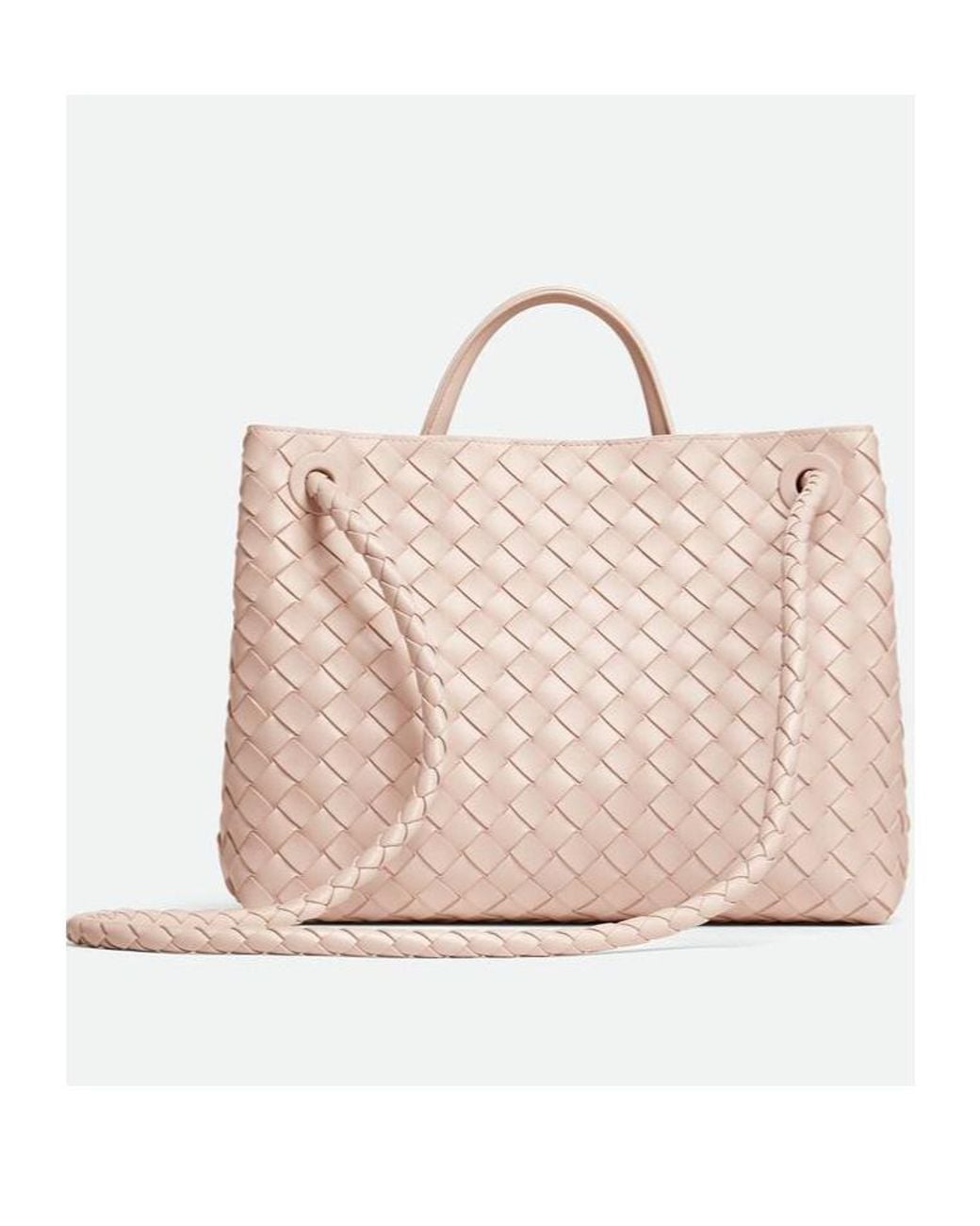 Bottega Veneta Pink Andiamo Medium Shoulder Bag