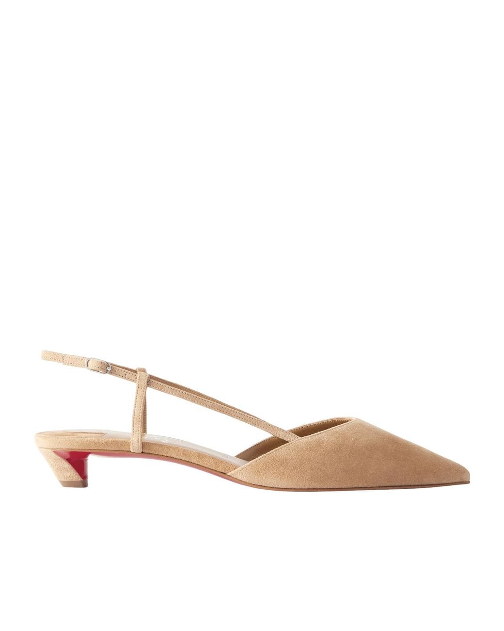 Christian Louboutin Natural Suede Slingback Pumps