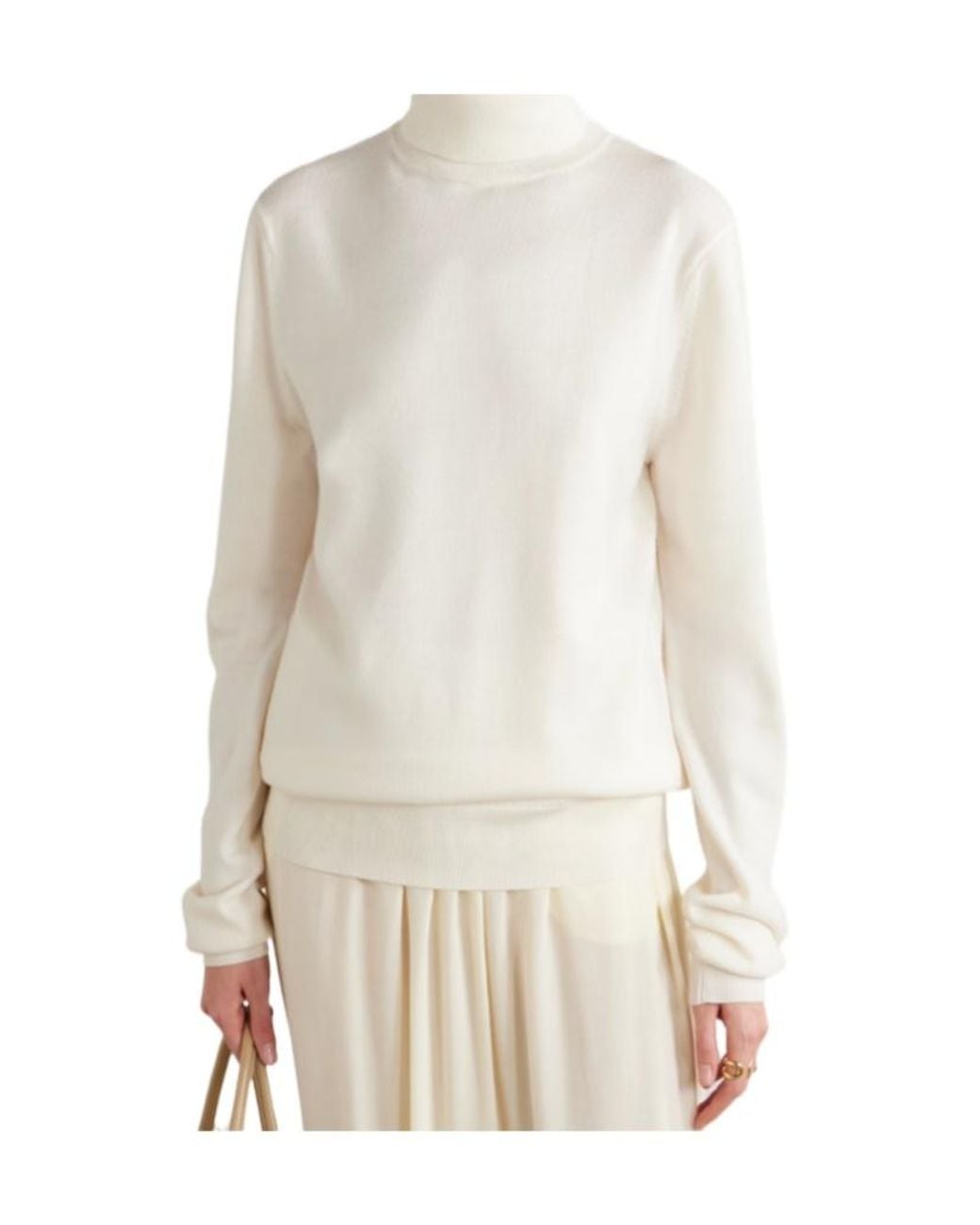 Frankie Shop White Eve Turtleneck Sweater