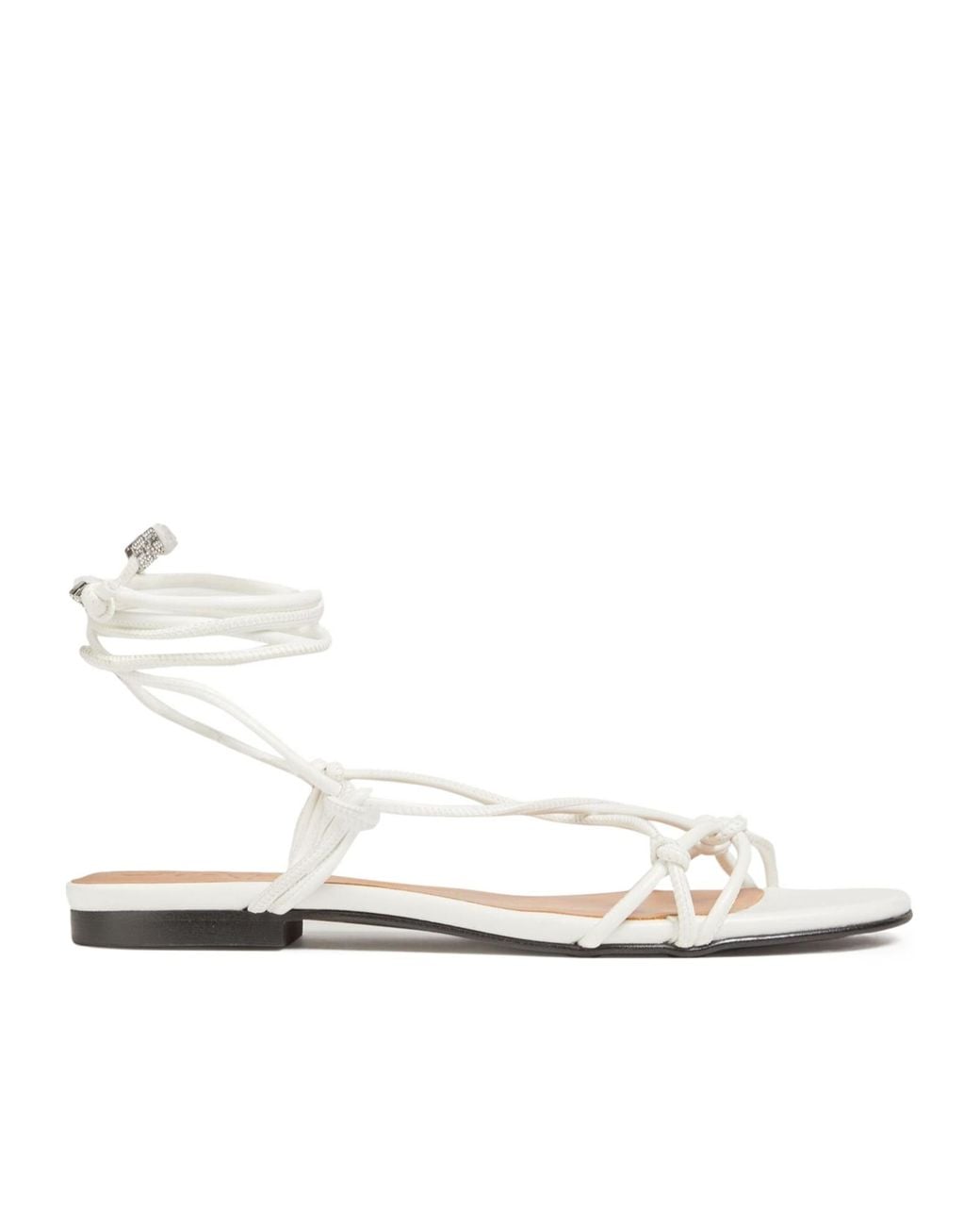Ganni White Square Toe Minimalist Sandals