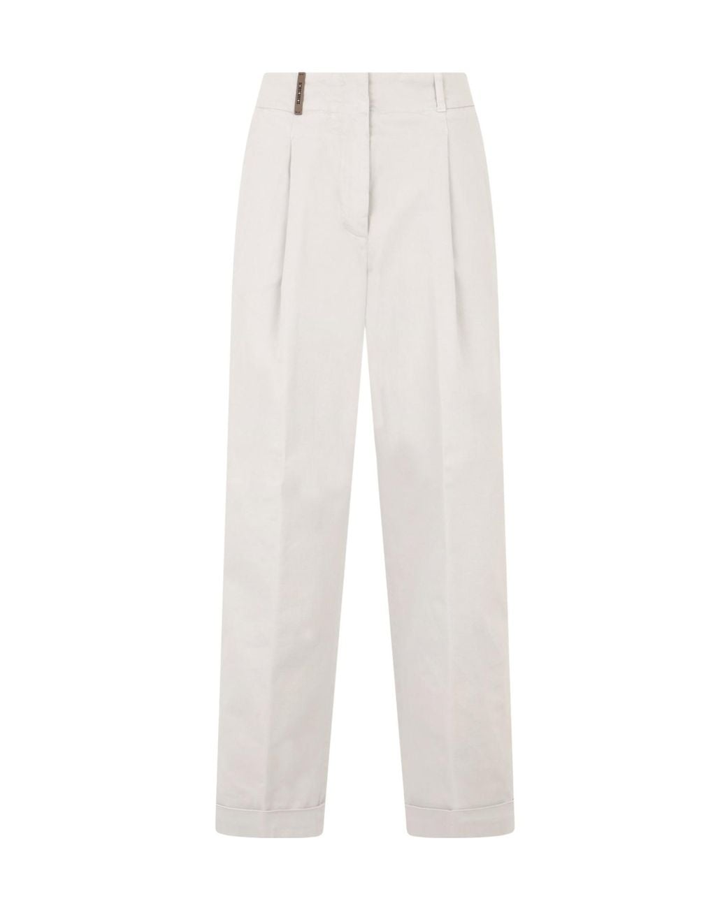 Peserico White Pleated Trousers