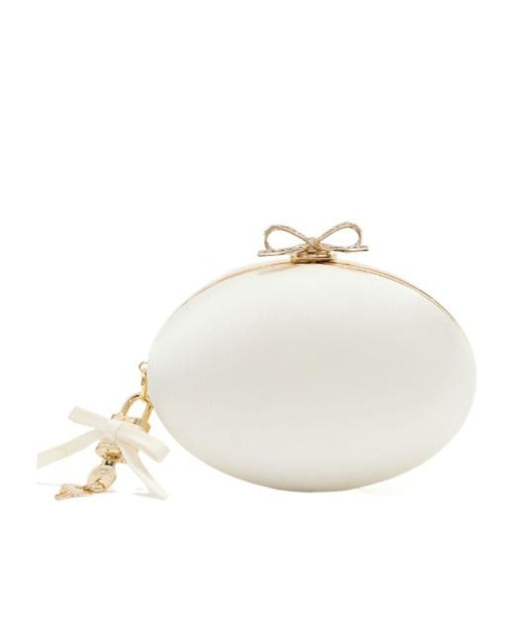 Self-Portrait White Oval Chain Clutch Bag