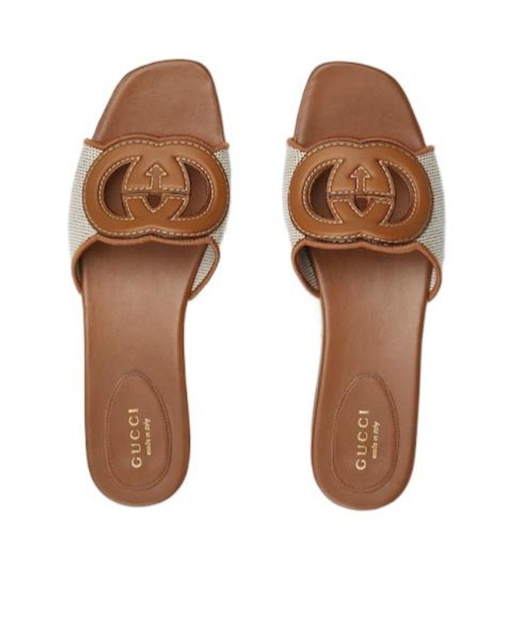Gucci Brown Interlocking G Slide Sandals