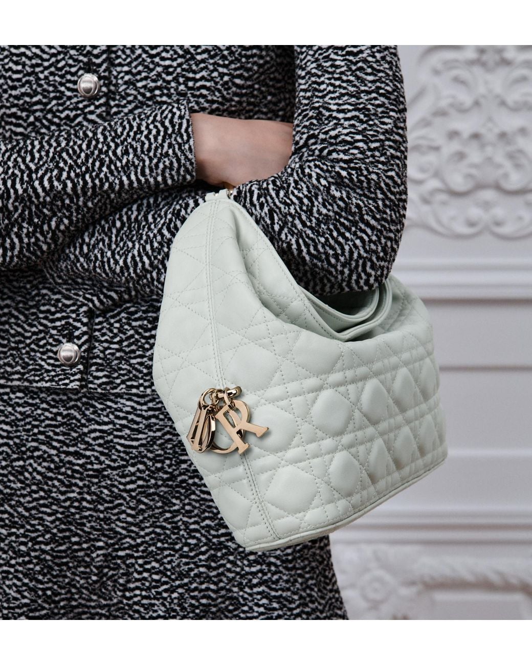 Dior Gray Small Toujours Hobo Bag