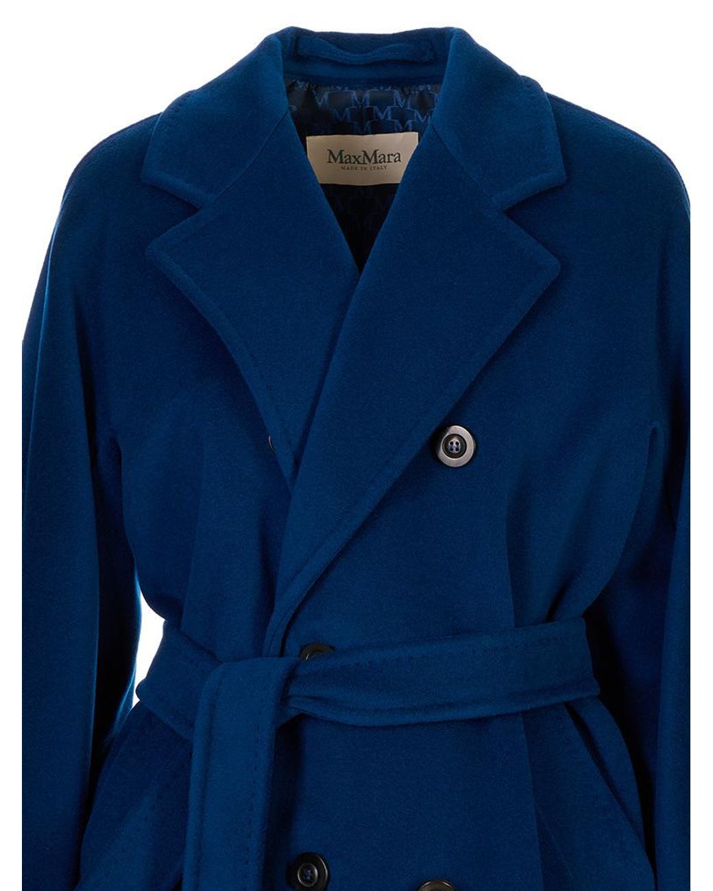 Max Mara Blue Icon Belted Double-Breasted Coat