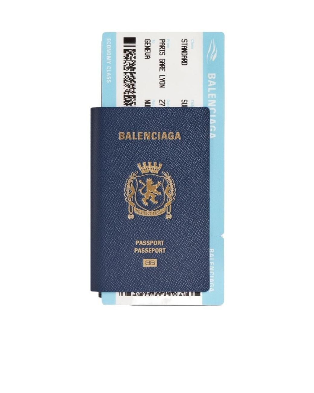 Balenciaga Blue Passport Long Wallet for men