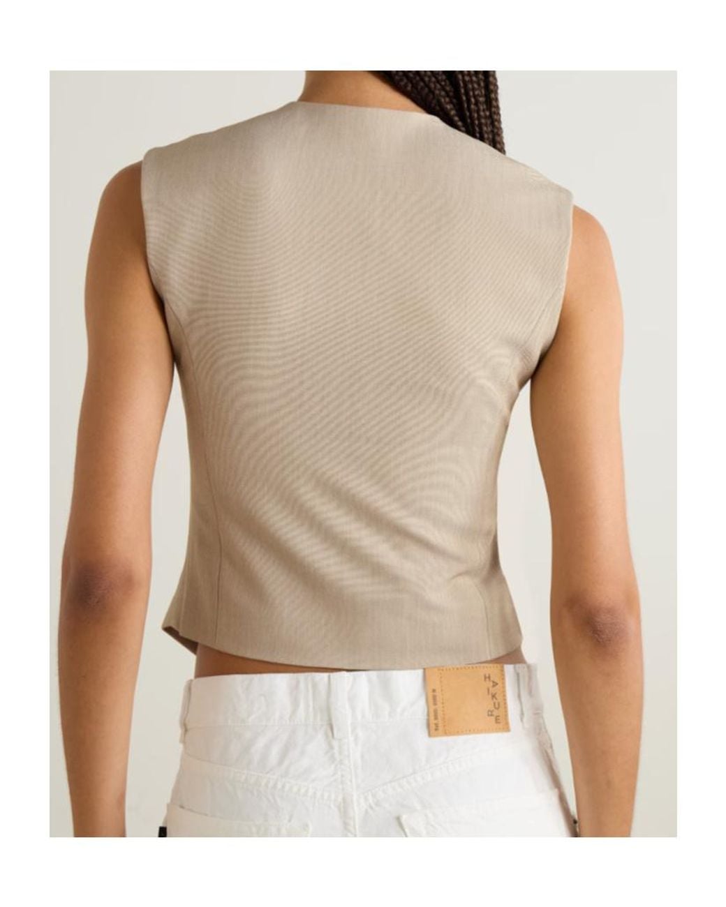 Frankie Shop Natural Maesa Asymmetric Canvas Vest