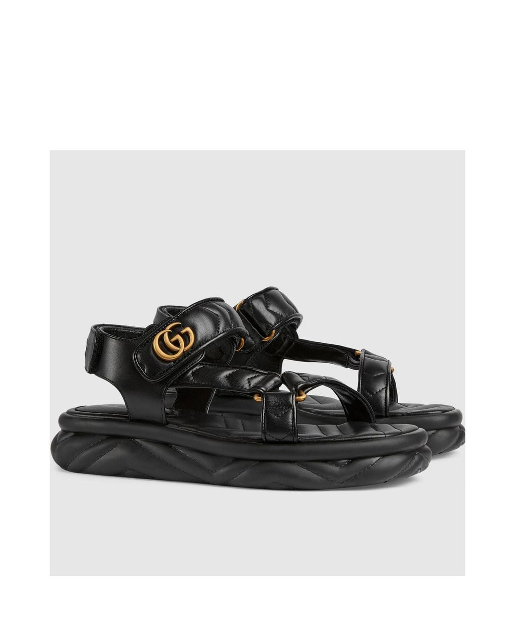 Gucci Black Double G Sandals