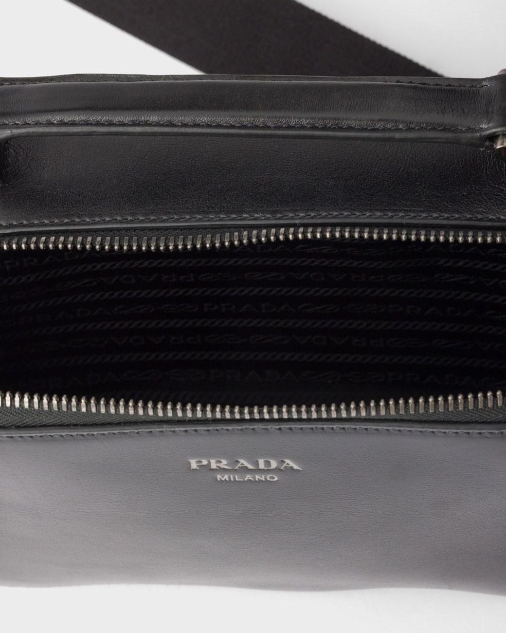 Prada Black Brique Leather Bag for men