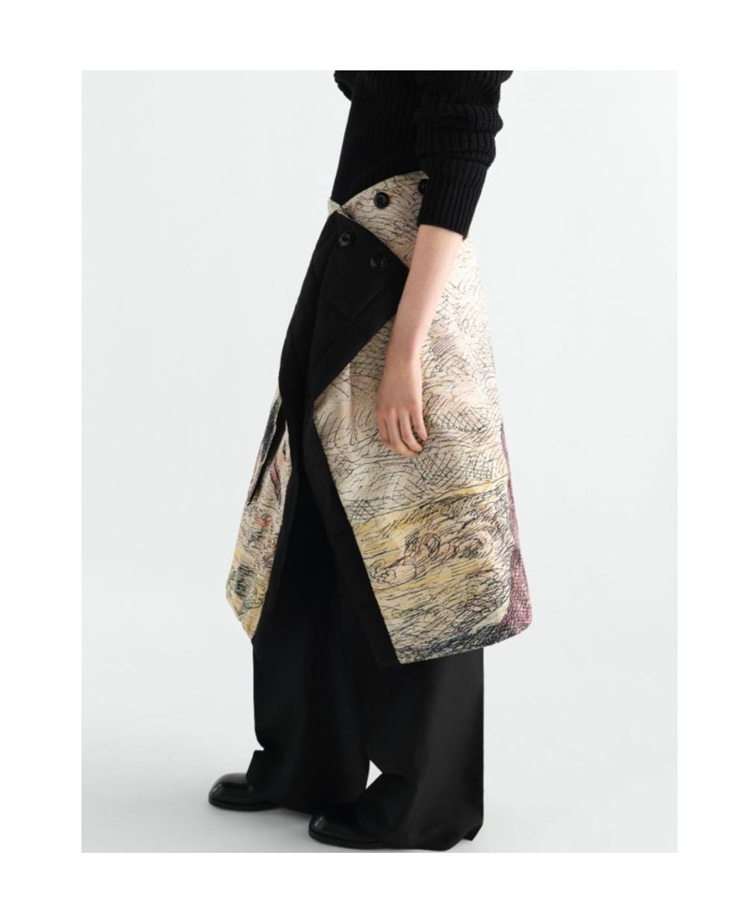 Lemaire Natural Quilted Wrap Skirt
