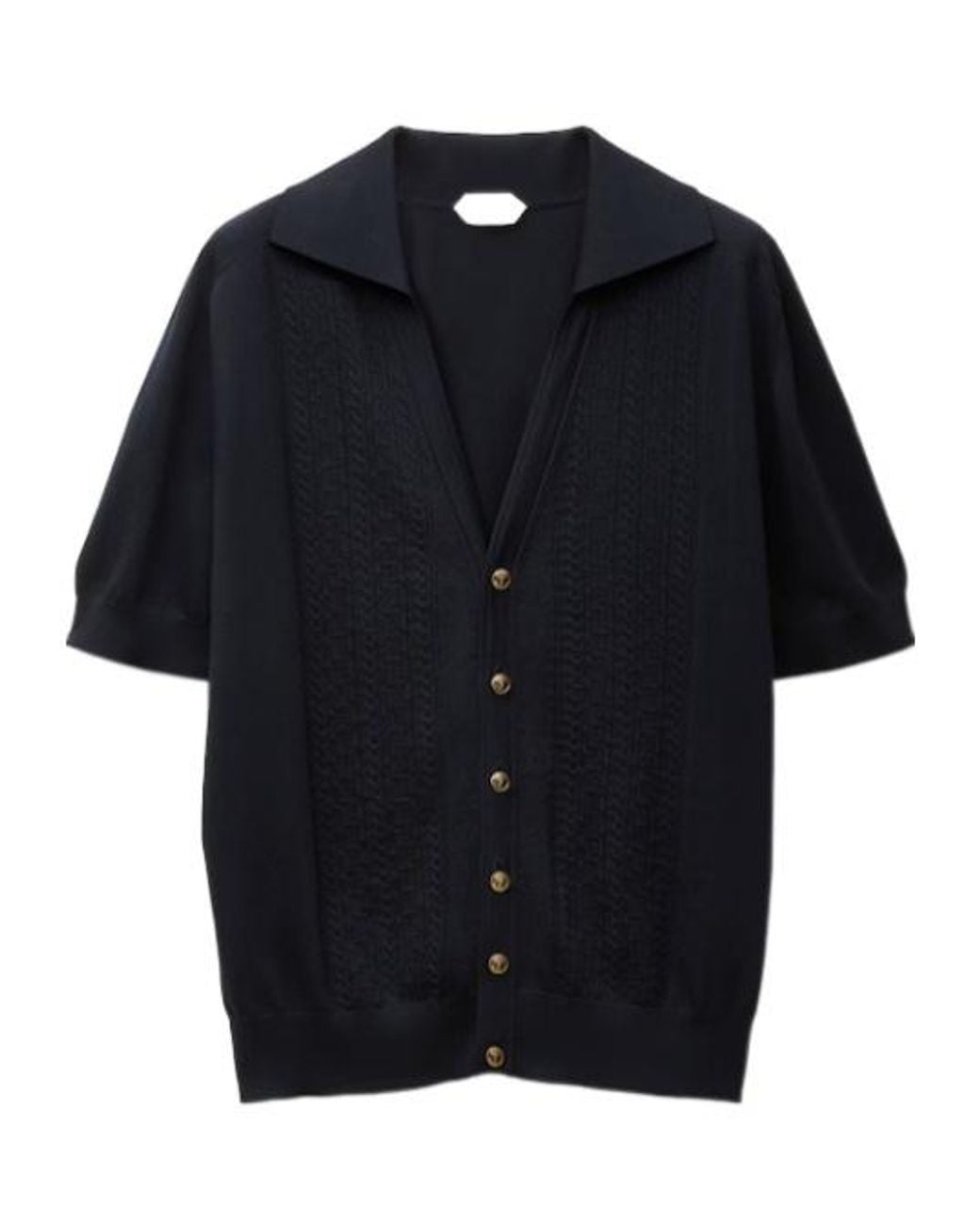 Versace Black ヴェルサーチ Vネック ニットポロシャツ for men