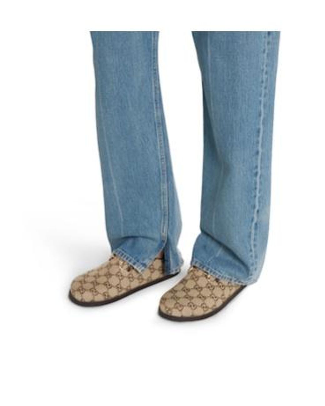 Gucci Brown Horsebit Monogrammed Mules