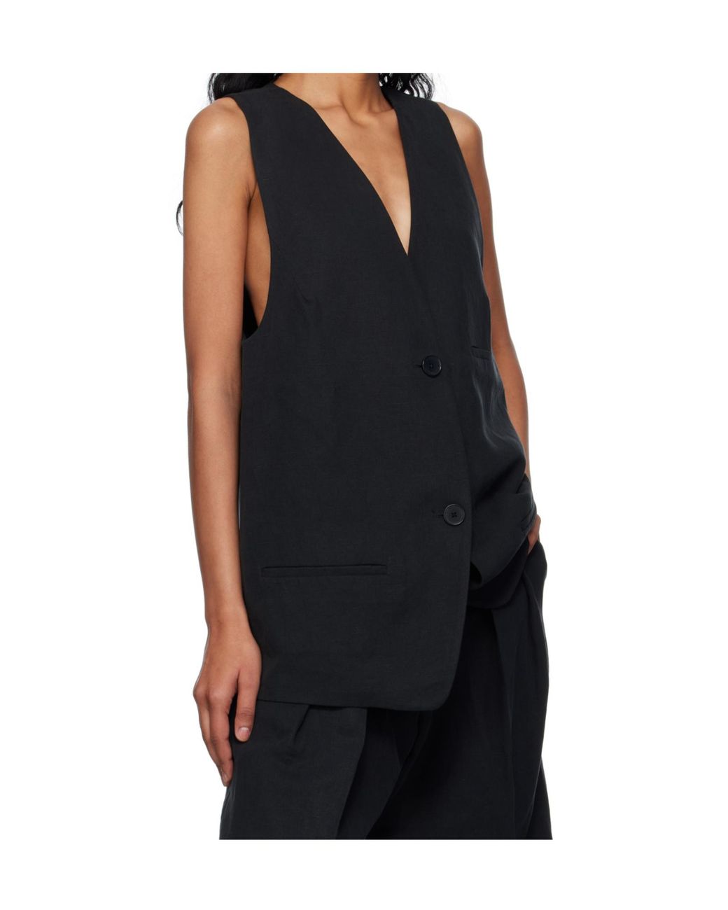 Frankie Shop Black Button Vest