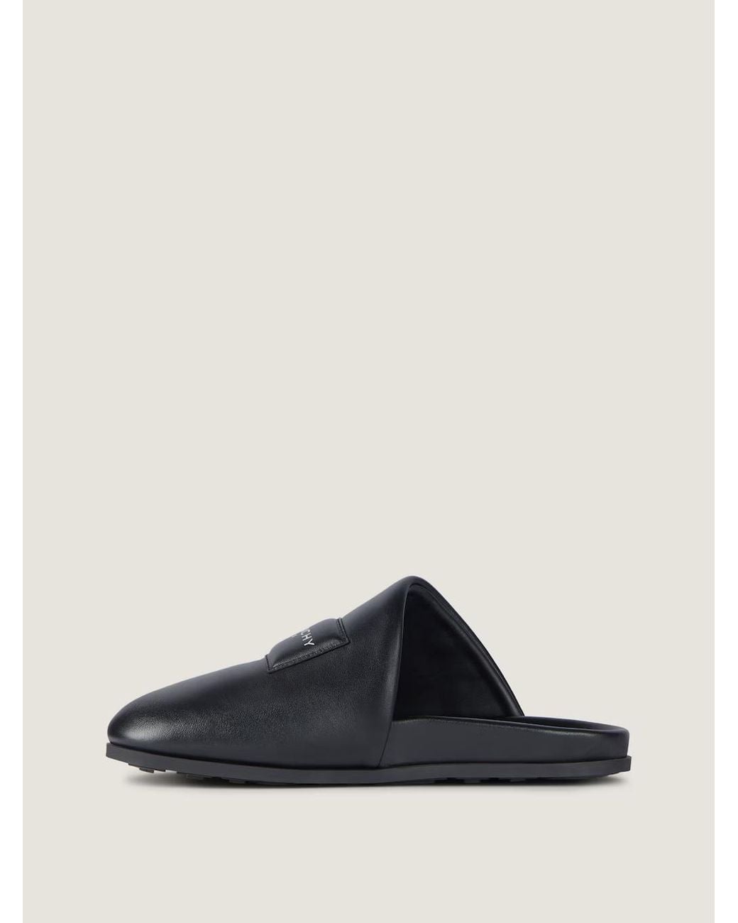 Givenchy Black Logo Patch Slippers for men