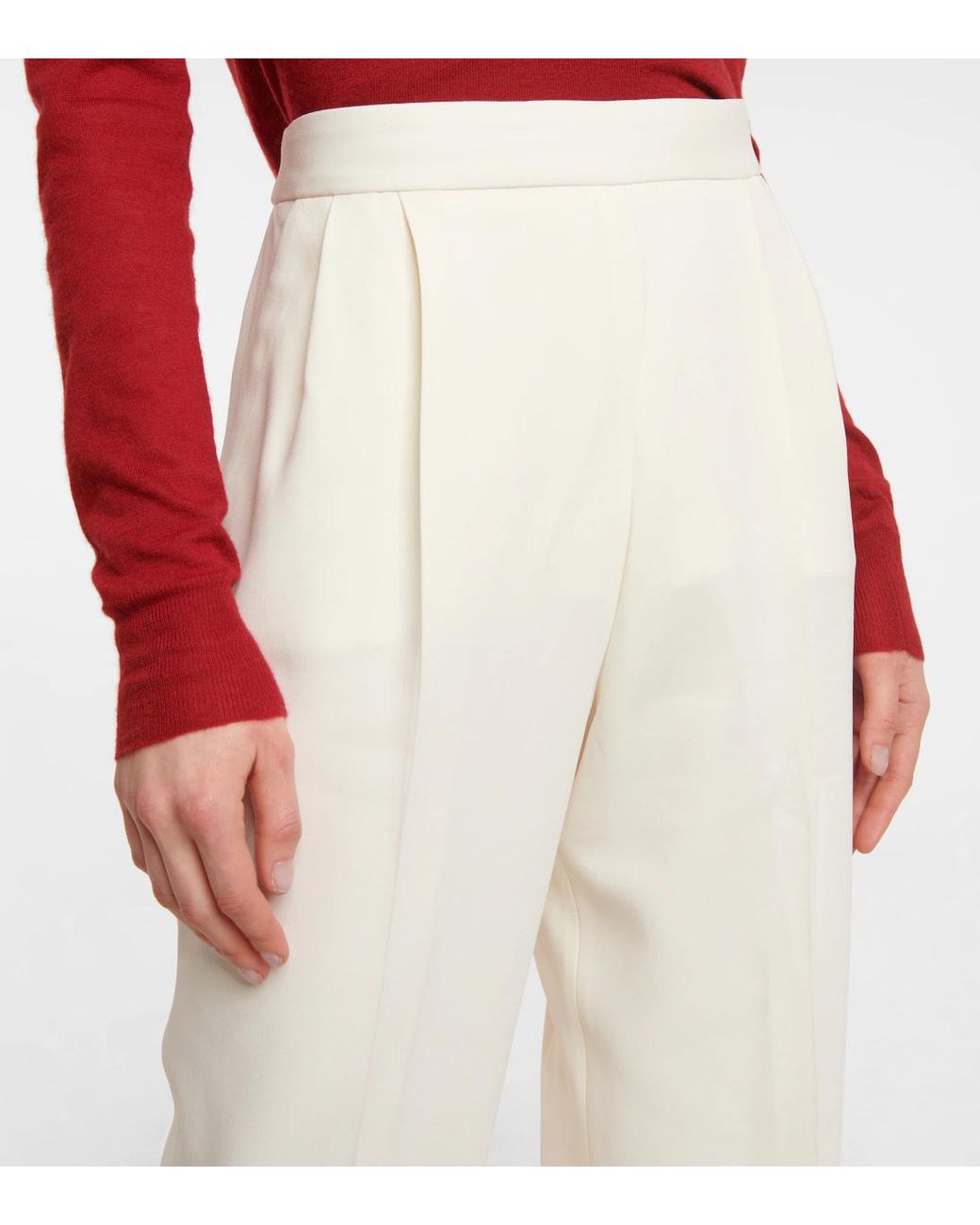 Joseph White Pleated Detail Casual Pants
