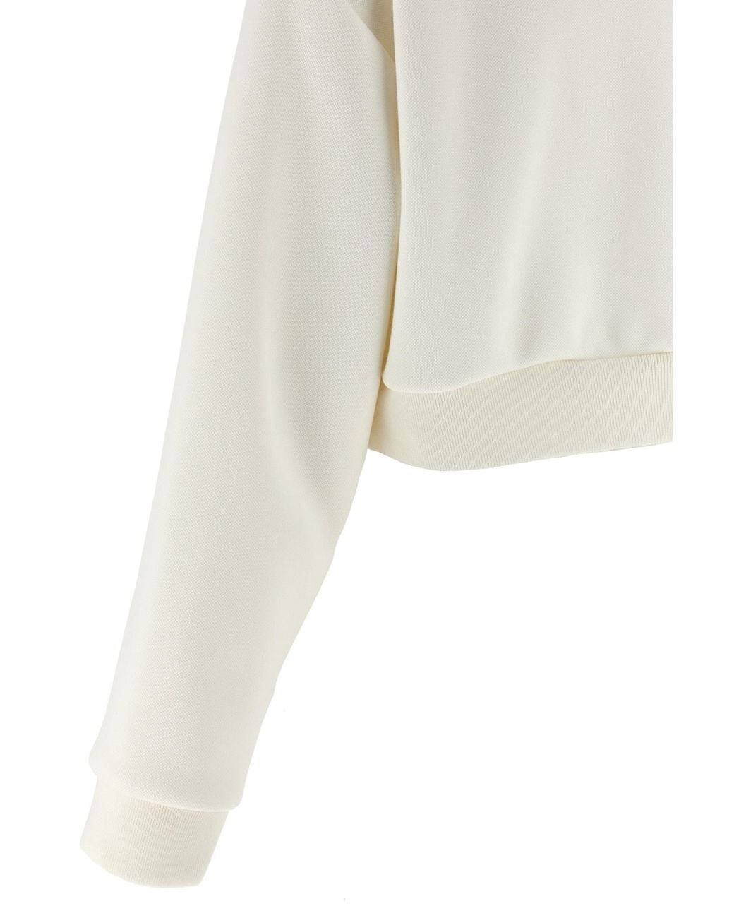 Miu Miu White Zipped Cropped Piquet Jacket