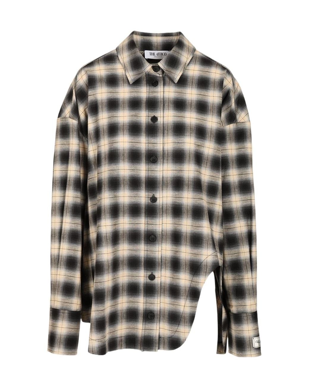 The Attico Gray The Check Oversized Shirt
