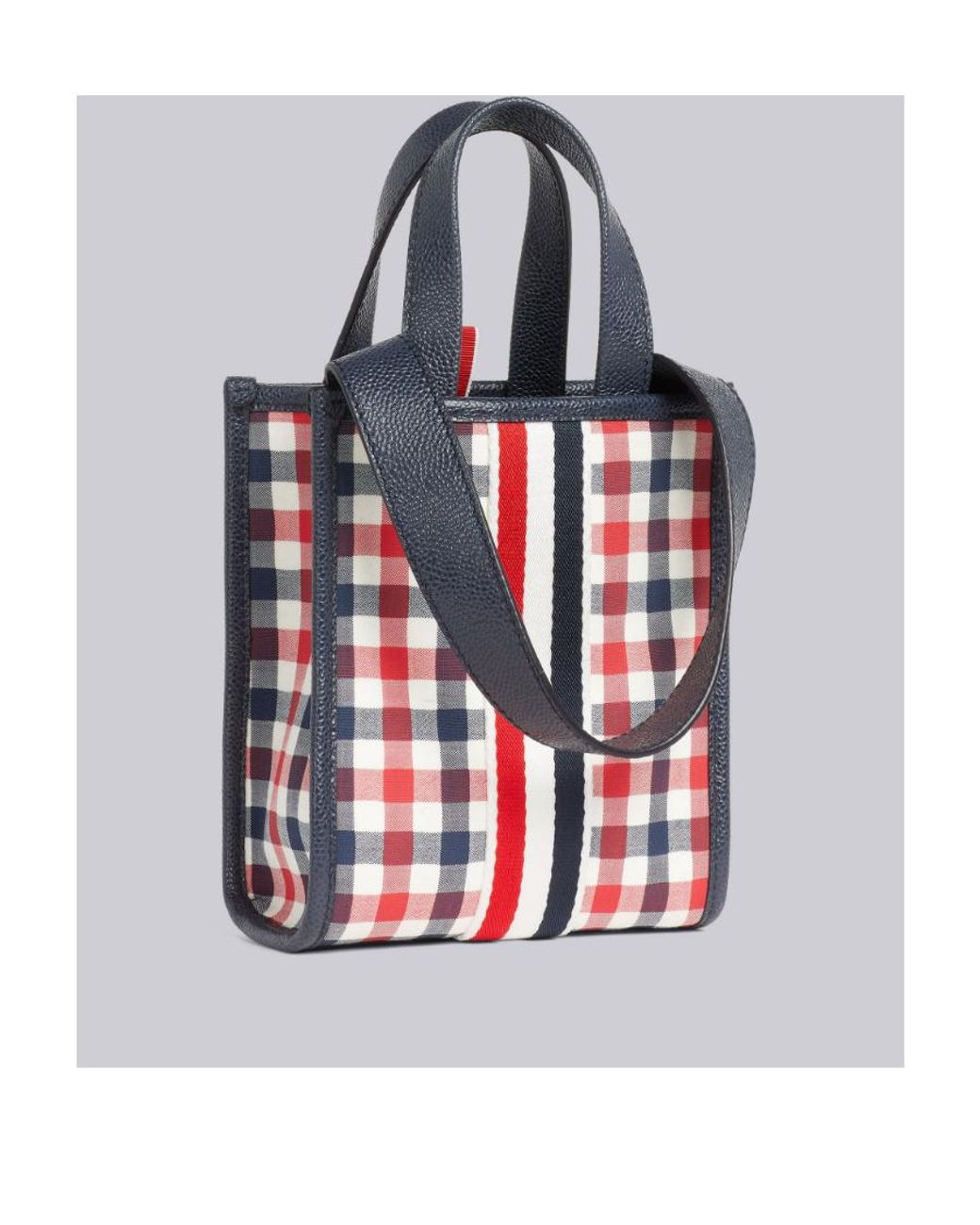 Thom Browne Red Mini Rwb-Stripe Tote Bag